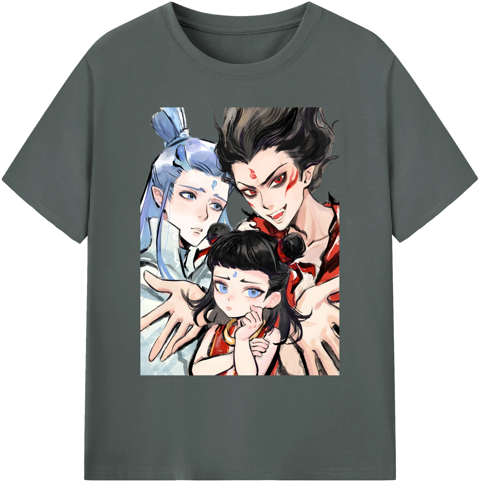 （画像用） Ne Zha 2 ナタ 魔童の大暴れ 綿100％ メンズ半袖Tシャツ｜肌触りやわらか＆通気性